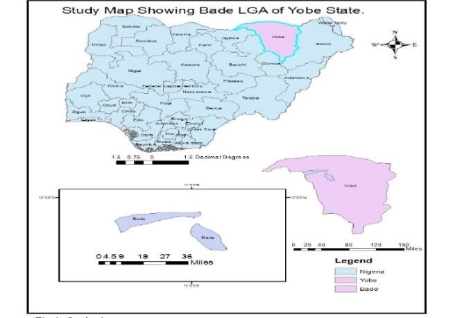 Map of the Study Area (Source, Department of Geography GIS Unit, 2021)