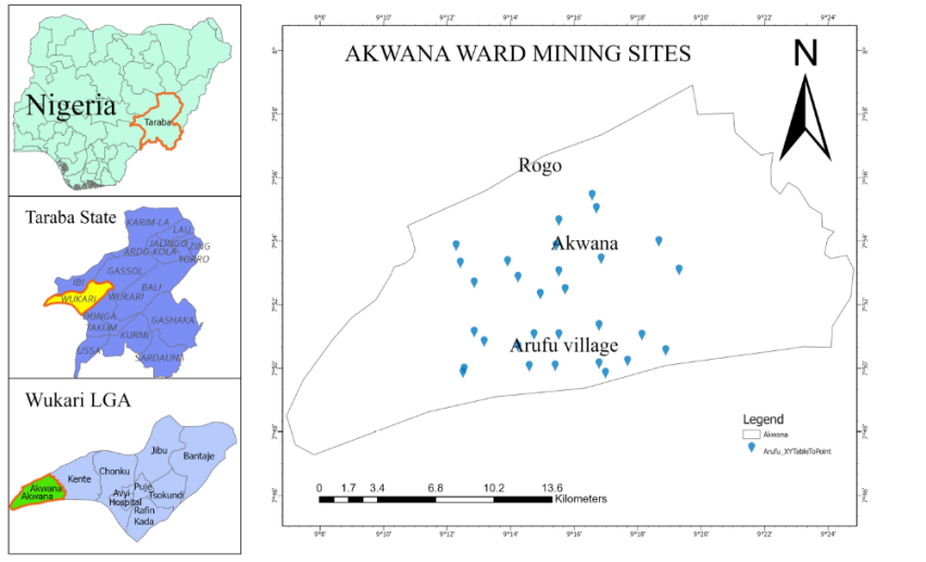 The Study Area of Akwana and Arufu, Wukari LGA