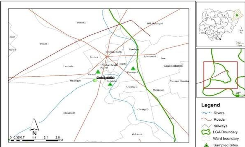 Showing the Hospital and Sample Areas