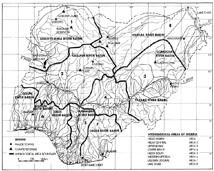 Hydrological Map of Nigeria (Source:Ita(1993)