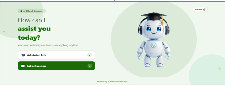 Figure 2: Home Page of the AI Chatbot
